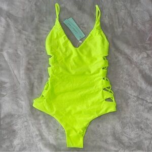 NWT XS San Lorenzo Bikinis neon one piece